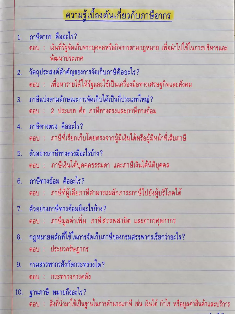 ความรู้เบื้องต้นเกี่ยวกับภาษีอากร ชุดที่ 01